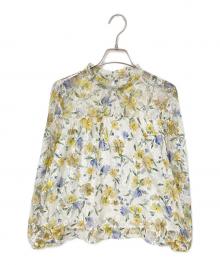 JILL BY JILLSTUART（ジル バイ ジルスチュアート）の古着「花柄チュールブラウス」｜イエロー