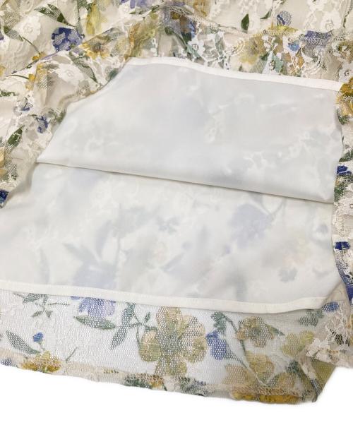 JILL BY JILLSTUART（ジル バイ ジルスチュアート）JILL BY JILLSTUART (ジル バイ ジルスチュアート) 花柄チュールブラウス イエロー サイズ:FRの古着・服飾アイテム