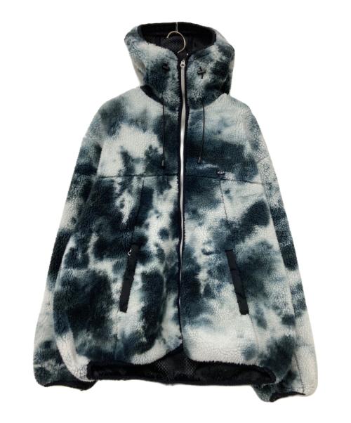 HUF（ハフ）HUF (ハフ) フーデッドボアジャケット ホワイト×ブラック サイズ:Lの古着・服飾アイテム