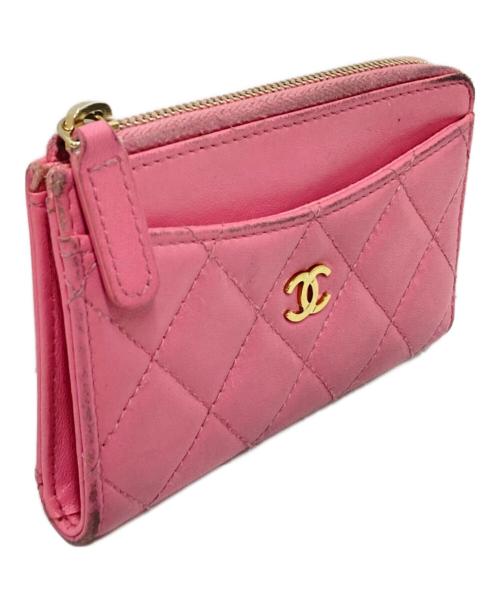 CHANEL（シャネル）CHANEL (シャネル) ラムスキンマトラッセカードケース ピンク サイズ:下記参照の古着・服飾アイテム