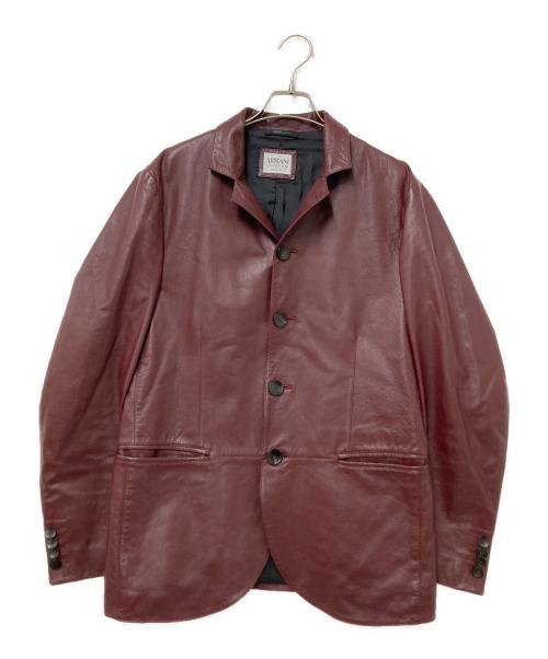 ARMANI COLLEZIONI（アルマーニ コレツィオーニ）ARMANI COLLEZIONI (アルマーニ コレツィオーニ) レザー3Bジャケット ボルドー サイズ:48の古着・服飾アイテム