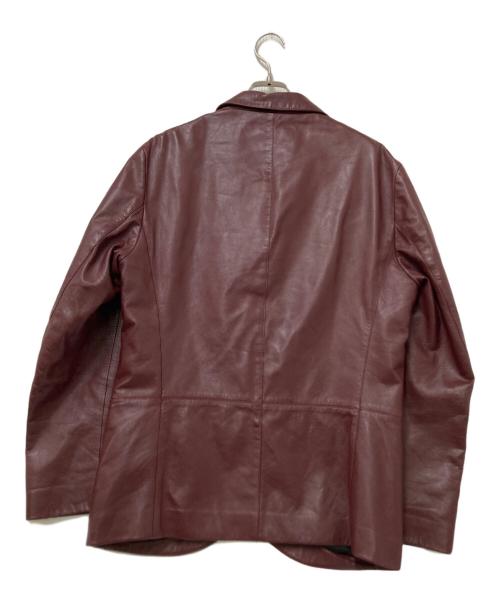ARMANI COLLEZIONI（アルマーニ コレツィオーニ）ARMANI COLLEZIONI (アルマーニ コレツィオーニ) レザー3Bジャケット ボルドー サイズ:48の古着・服飾アイテム