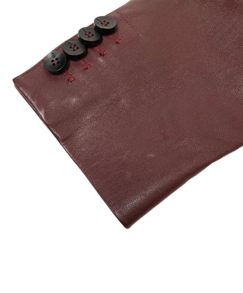 ARMANI COLLEZIONI（アルマーニ コレツィオーニ）ARMANI COLLEZIONI (アルマーニ コレツィオーニ) レザー3Bジャケット ボルドー サイズ:48の古着・服飾アイテム