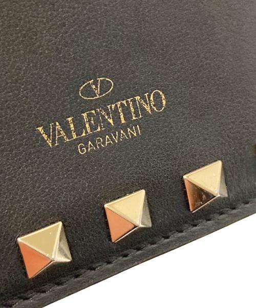 VALENTINO（ヴァレンティノ）VALENTINO (ヴァレンティノ) ロックスタッズ 二つ折り財布 ブラック サイズ:下記参照の古着・服飾アイテム
