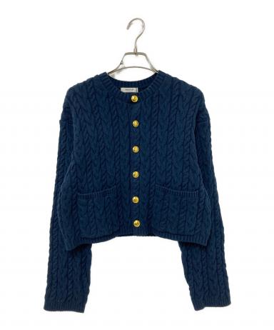 未使用新品 マカフィー/MACPHEE クルーネックカーディガン S 2.2万円 MACPHEE（マカフィー） カーディガン プレーンウールアーガイル クルー