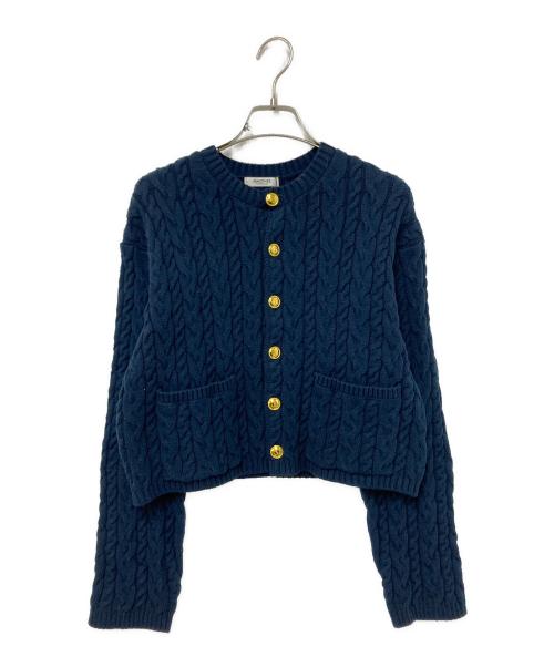 MACPHEE（マカフィー）MACPHEE (マカフィー) ハイブリットコットンケーブル クルーネックカーディガン ネイビー サイズ:Sの古着・服飾アイテム