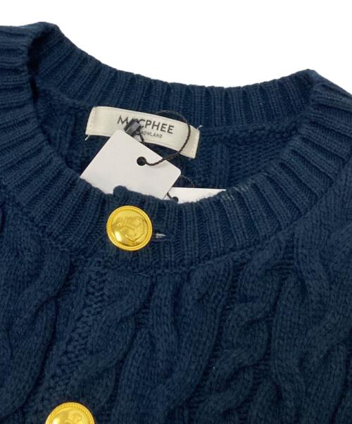MACPHEE（マカフィー）MACPHEE (マカフィー) ハイブリットコットンケーブル クルーネックカーディガン ネイビー サイズ:Sの古着・服飾アイテム