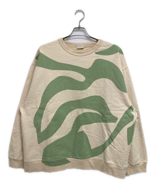 DRIES VAN NOTEN（ドリスヴァンノッテン）DRIES VAN NOTEN (ドリスヴァンノッテン) Hax pattern crew sweat （ハック パターン クルー スウェット） アイボリー サイズ:Lの古着・服飾アイテム