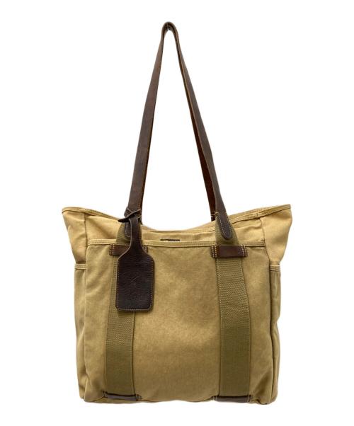 POLO RALPH LAUREN（ポロ・ラルフローレン）POLO RALPH LAUREN (ポロ・ラルフローレン) ツイルレザートートバッグ ベージュ サイズ:下記参照の古着・服飾アイテム