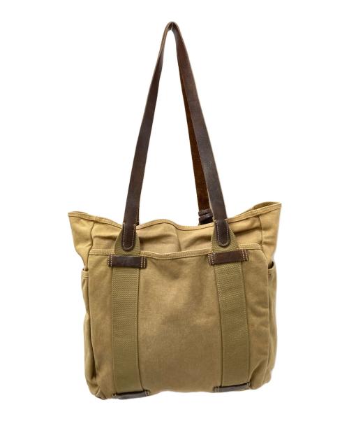 POLO RALPH LAUREN（ポロ・ラルフローレン）POLO RALPH LAUREN (ポロ・ラルフローレン) ツイルレザートートバッグ ベージュ サイズ:下記参照の古着・服飾アイテム