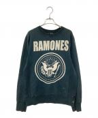 Hysteric Glamourヒステリックグラマー）の古着「ROMONESプリントスウェット」｜グレー×ベージュ