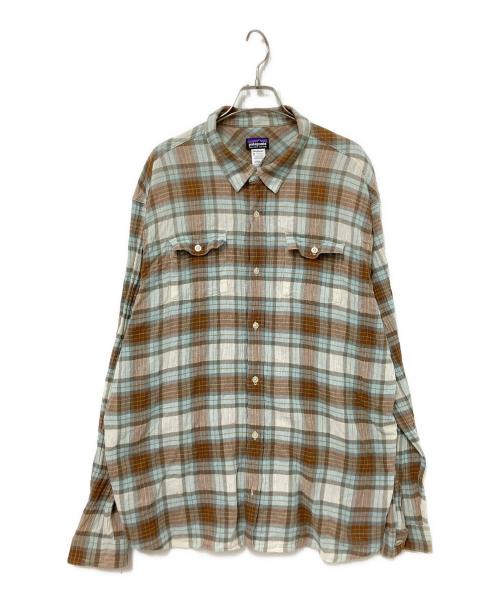 Patagonia（パタゴニア）Patagonia (パタゴニア) ステアーズマンチェックシャツ ブルー×ブラウン サイズ:XXLの古着・服飾アイテム