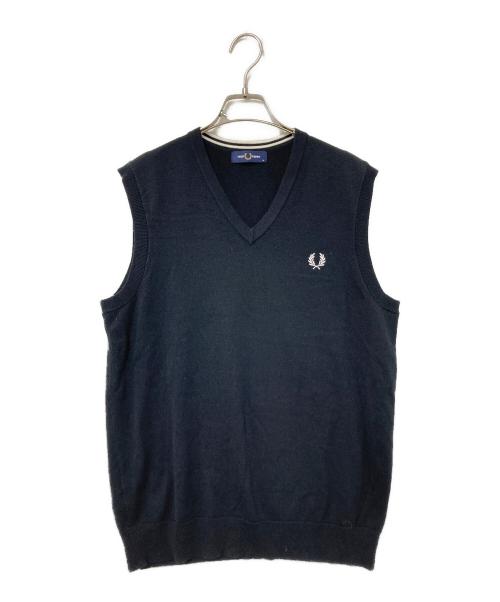 FRED PERRY（フレッドペリー）FRED PERRY (フレッドペリー) ニットベスト ブラック サイズ:Mの古着・服飾アイテム