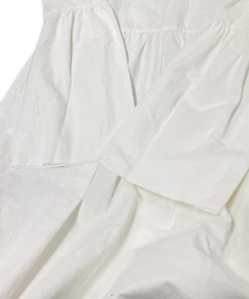 Whim Gazette（ウィムガゼット）Whim Gazette (ウィムガゼット) コットンリネン キャンディスリーブワンピース ホワイト サイズ:Fの古着・服飾アイテム