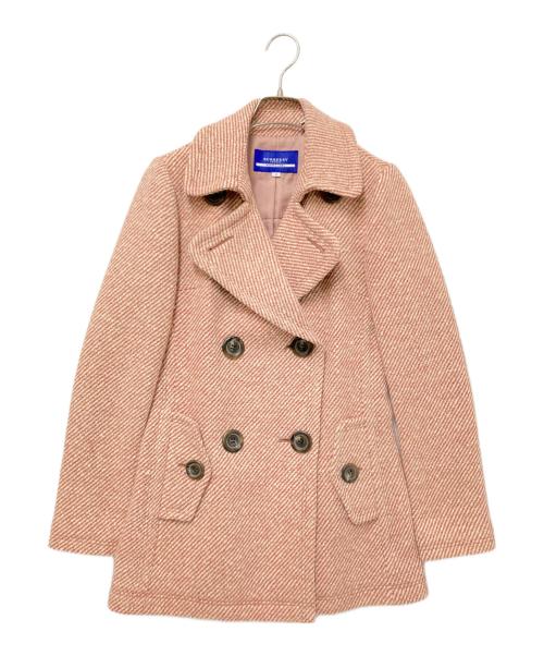 BURBERRY BLUE LABEL（バーバリー ブルー レーベル）BURBERRY BLUE LABEL (バーバリーロンドンブルーレーベル) ツイードPコート レッド サイズ:38の古着・服飾アイテム