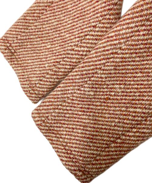 BURBERRY BLUE LABEL（バーバリー ブルー レーベル）BURBERRY BLUE LABEL (バーバリーロンドンブルーレーベル) ツイードPコート レッド サイズ:38の古着・服飾アイテム
