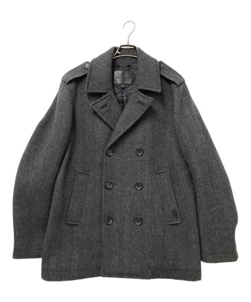 COACH（コーチ）COACH (コーチ) ヘリンボーンPコート グレー サイズ:Mの古着・服飾アイテム