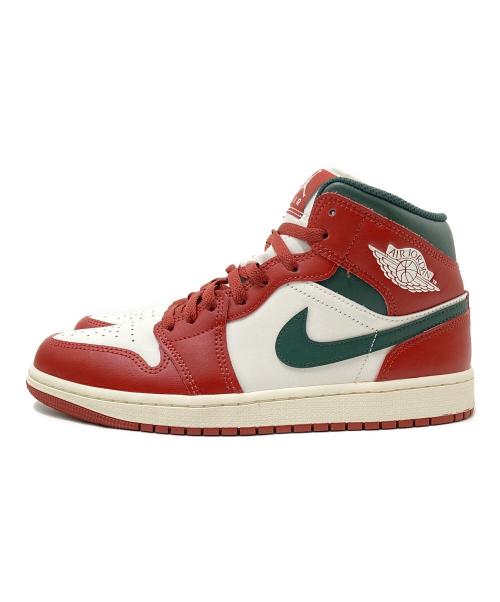 NIKE（ナイキ）NIKE (ナイキ) AIR JORDAN 1 MID SAIL レッド×グリーン サイズ:27.0cmの古着・服飾アイテム