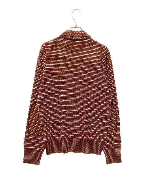 missoni（ミッソーニ）missoni (ミッソーニ) 総柄ニットシャツ ブラウン×レッド サイズ:下記参照の古着・服飾アイテム