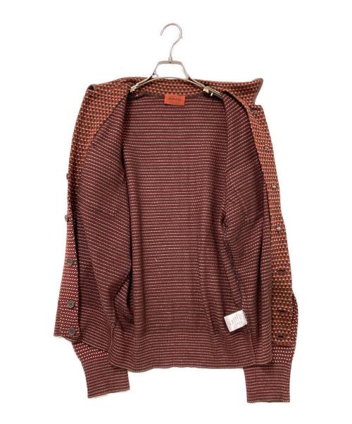 missoni（ミッソーニ）missoni (ミッソーニ) 総柄ニットシャツ ブラウン×レッド サイズ:下記参照の古着・服飾アイテム