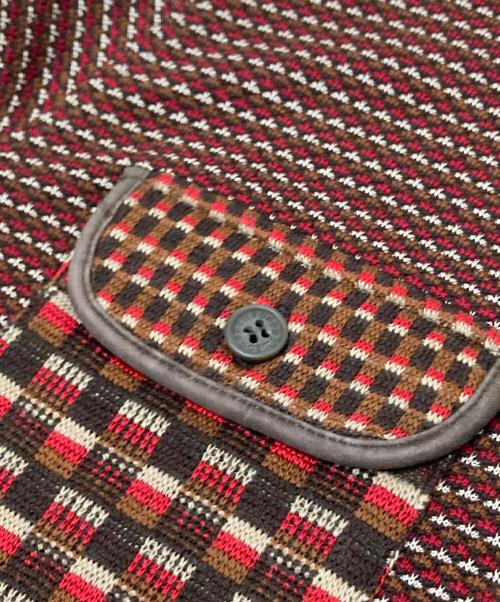 missoni（ミッソーニ）missoni (ミッソーニ) 総柄ニットシャツ ブラウン×レッド サイズ:下記参照の古着・服飾アイテム