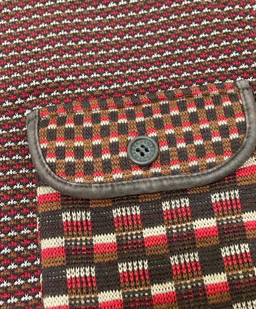 missoni（ミッソーニ）missoni (ミッソーニ) 総柄ニットシャツ ブラウン×レッド サイズ:下記参照の古着・服飾アイテム