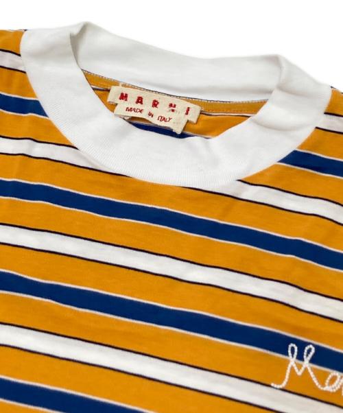 MARNI（マルニ）MARNI (マルニ) ボーダーTシャツ オレンジ×ネイビー サイズ:Mの古着・服飾アイテム
