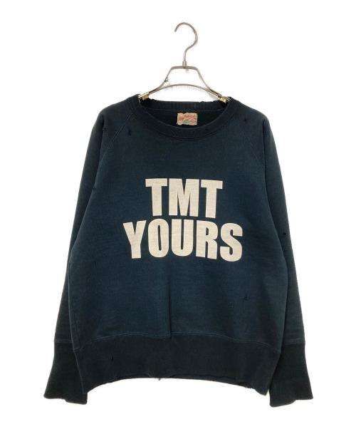 TMT（ティーエムティー）TMT (ティーエムティー) ダメージ加工ラグランスウェット ネイビー サイズ:Sの古着・服飾アイテム