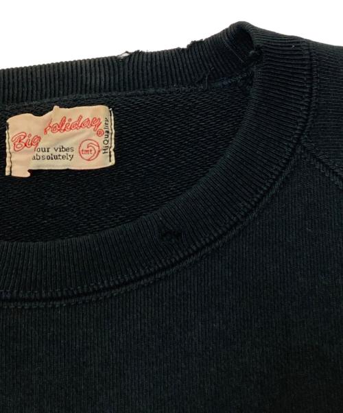 TMT（ティーエムティー）TMT (ティーエムティー) ダメージ加工ラグランスウェット ネイビー サイズ:Sの古着・服飾アイテム