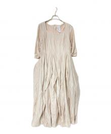 Sybilla（シビラ）の古着「シャイニーボタニカルフォルムドレス」｜ベージュ