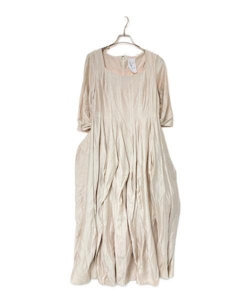 Sybilla（シビラ）Sybilla (シビラ) シャイニーボタニカルフォルムドレス ベージュ サイズ:2の古着・服飾アイテム