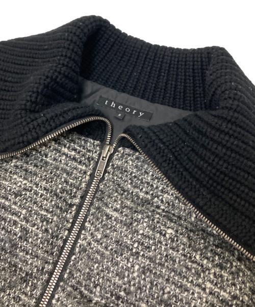 theory（セオリー）theory (セオリー) ツイードダウンジャケット ブラック サイズ:Sの古着・服飾アイテム