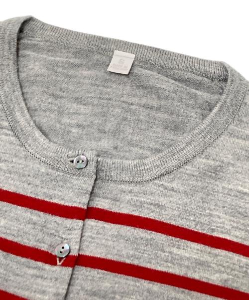 JOHN SMEDLEY（ジョンスメドレー）JOHN SMEDLEY (ジョンスメドレー) メリノウールボーダーカーディガン グレー サイズ:Sの古着・服飾アイテム