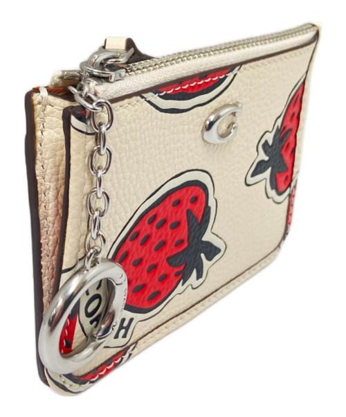 COACH（コーチ）COACH (コーチ) カードケース レッド×ホワイト サイズ:下記参照の古着・服飾アイテム