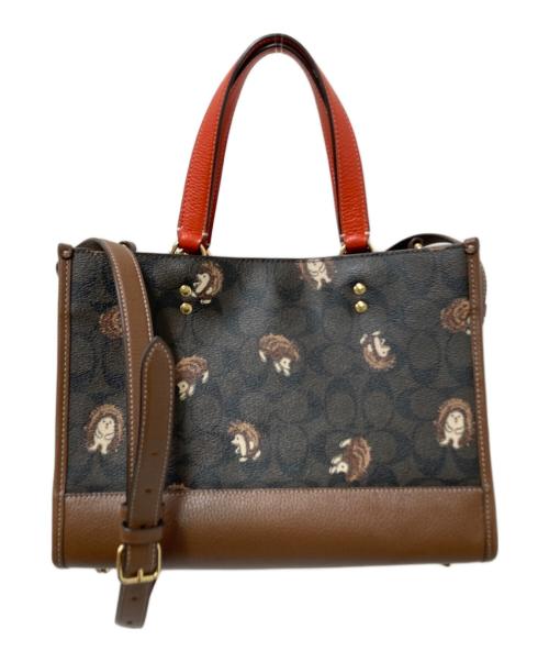 COACH（コーチ）COACH (コーチ) ハリネズミ柄2WAYショルダーバッグ ブラウン サイズ:下記参照の古着・服飾アイテム