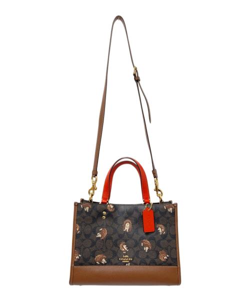 COACH（コーチ）COACH (コーチ) ハリネズミ柄2WAYショルダーバッグ ブラウン サイズ:下記参照の古着・服飾アイテム