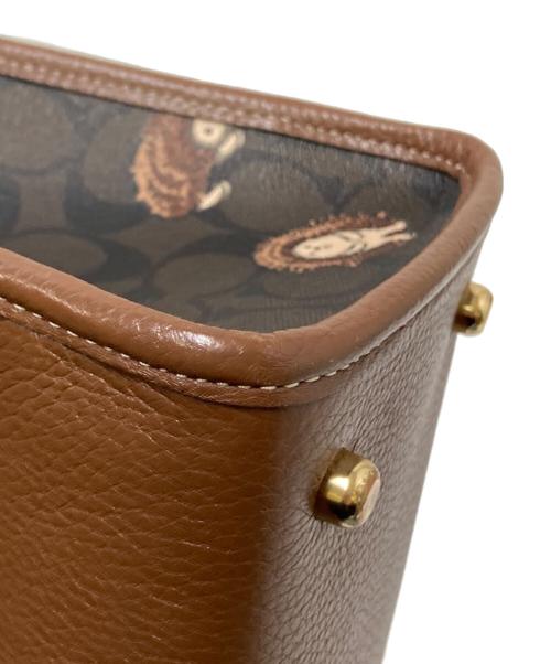 COACH（コーチ）COACH (コーチ) ハリネズミ柄2WAYショルダーバッグ ブラウン サイズ:下記参照の古着・服飾アイテム