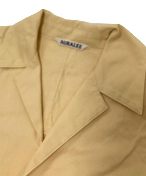 AURALEE（オーラリー）AURALEE (オーラリー) WASHED FINX HERRINGBONE HALF SLEEVED SHIRTS イエロー サイズ:1の古着・服飾アイテム