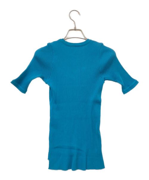 AURALEE（オーラリー）AURALEE (オーラリー) GIZA HIGH GAUGE RIB KNIT TEE ブルーの古着・服飾アイテム