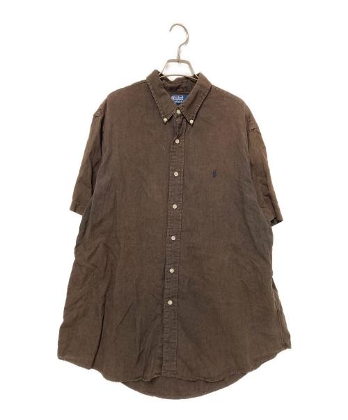 POLO RALPH LAUREN（ポロ・ラルフローレン）POLO RALPH LAUREN (ポロ・ラルフローレン) リネンボタンダウンシャツ ブラウン サイズ:XLの古着・服飾アイテム
