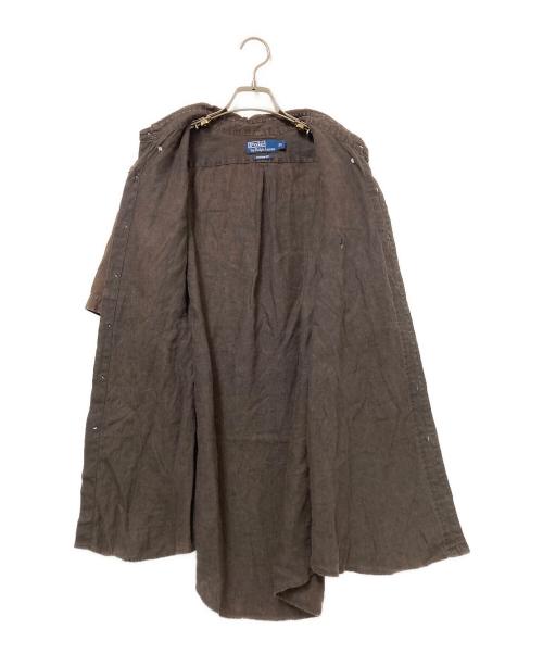 POLO RALPH LAUREN（ポロ・ラルフローレン）POLO RALPH LAUREN (ポロ・ラルフローレン) リネンボタンダウンシャツ ブラウン サイズ:XLの古着・服飾アイテム
