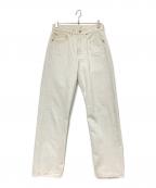 HAND ROOMハンドルーム）の古着「WIDE FIT 5 POCKET JEANS WHITE」｜ベージュ