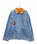 Left Aloneレフトアローン）の古着「刺繍デニムジャケット」｜インディゴ