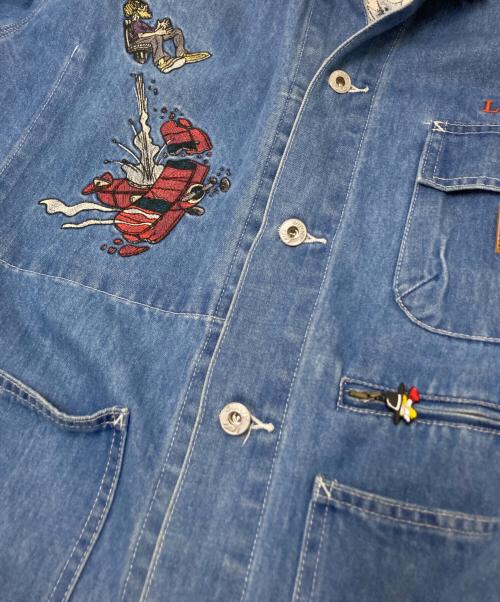 Left Alone（レフトアローン）Left Alone (レフトアローン) 刺繍デニムジャケット インディゴ サイズ:Lの古着・服飾アイテム