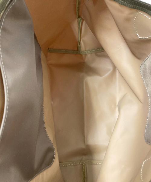 LONGCHAMP（ロンシャン）LONGCHAMP (ロンシャン) ルプリアージュトートバッグ グリーン×ブラウン サイズ:下記参照の古着・服飾アイテム