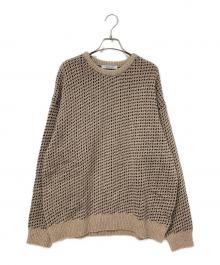 JOURNAL STANDARD（ジャーナルスタンダード）の古着「総柄ニット」｜ベージュ×ブラウン
