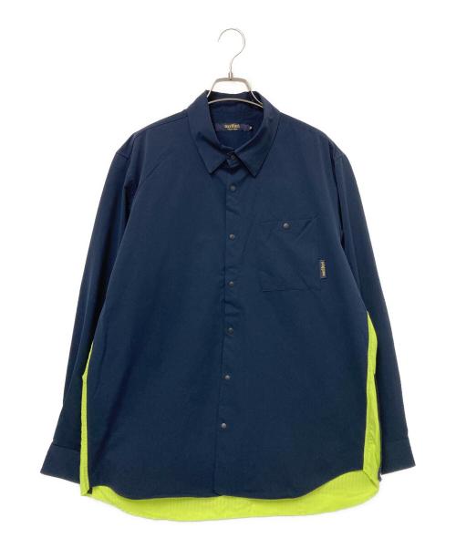 narifuri（ナリフリ）narifuri (ナリフリ) UPR ベンチレーションシャツ ネイビー×イエロー サイズ:XLの古着・服飾アイテム