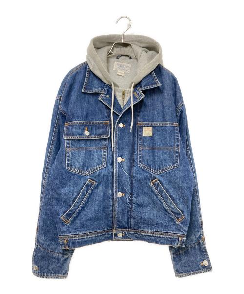 POLO RALPH LAUREN（ポロ・ラルフローレン）POLO RALPH LAUREN (ポロ・ラルフローレン) フードドッキングデニムジャケット インディゴ×グレー サイズ:下記参照の古着・服飾アイテム