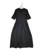 Adam et Ropeアダム エ ロペ）の古着「MIXパターンハーフスリーブワンピース」｜ブラック