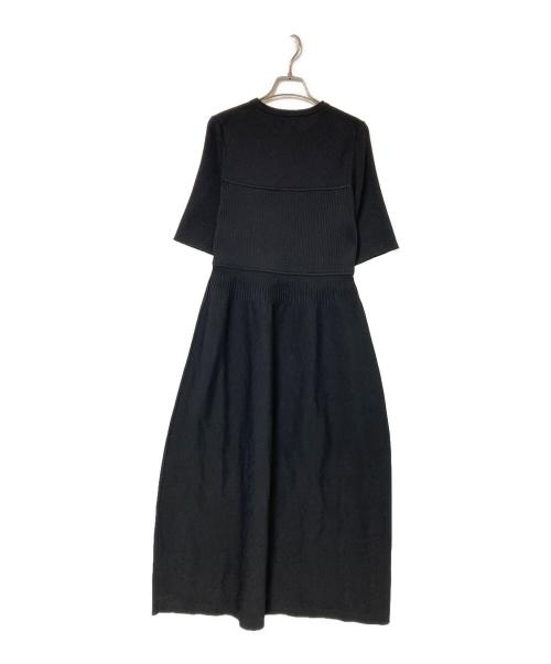 Adam et Rope（アダム エ ロペ）Adam et Rope (アダム エ ロペ) MIXパターンハーフスリーブワンピース ブラック サイズ:Fの古着・服飾アイテム